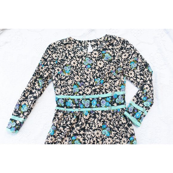 Vintage 1970s Maxi Dress Prairie Mod Handmade Very Soft  Long Sleeve Modest - Picture 2 of 9